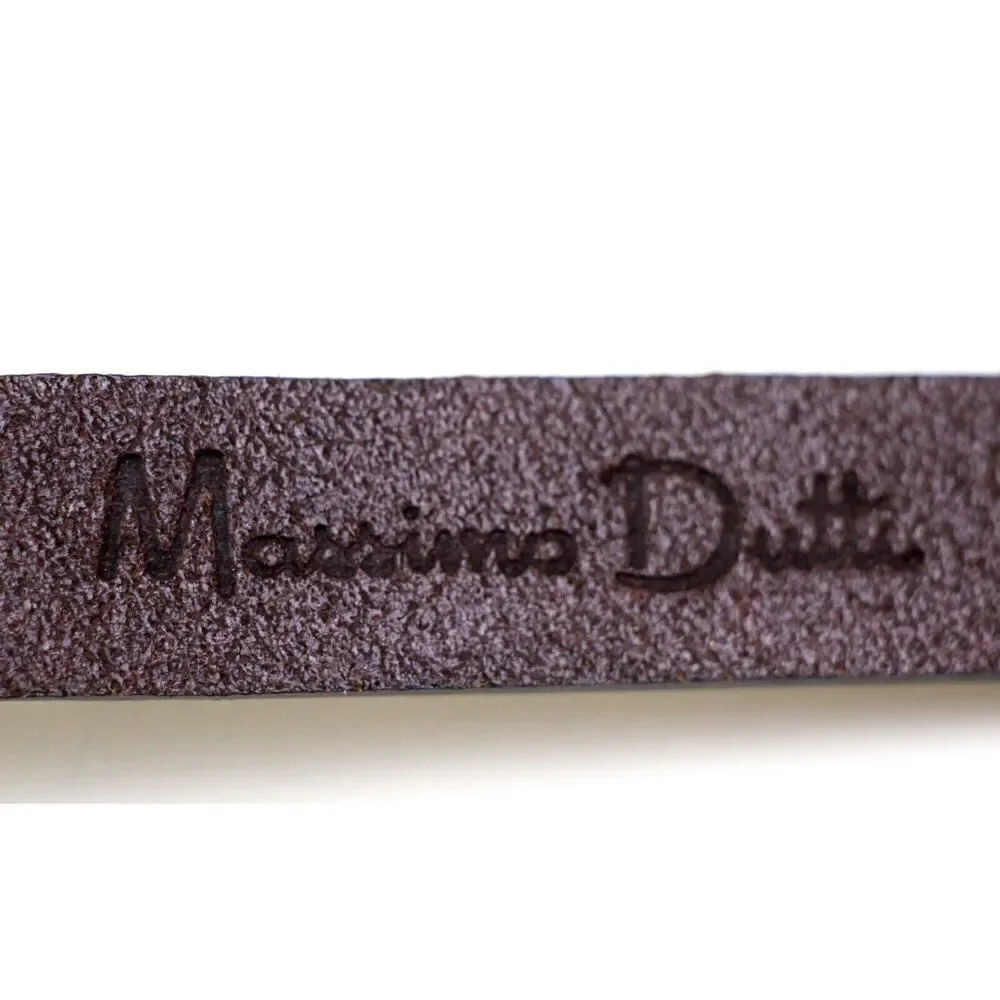 Massimo Dutti BROWN REAL LEATHER SKINNY 3/4